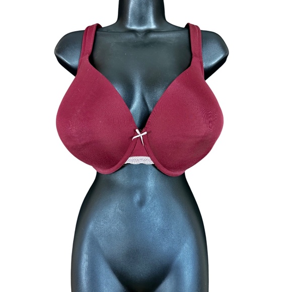 Cacique Lightly Lined Full Coverage Burgundy Bra Women's Size 44DDD - Picture 7 of 14